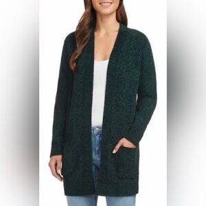 Martty M Women's Open Front Cardigan Sweater - Dark Green XXL